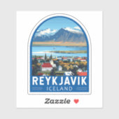 Reykjavík Island Reisen Vintag Aufkleber (Blatt)