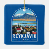Reykjavík Island Reisen Vintag Keramikornament (Rückseite)