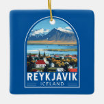 Reykjavík Island Reisen Vintag Keramikornament<br><div class="desc">Reykjavík retro Vektor Reise Design. Reykjavík ist die nördlichste Hauptstadt eines souveränen Staat der Welt. Es gehört zu den saubersten,  grünsten und sichersten Städten der Welt.</div>