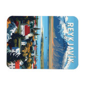 Reykjavík Island Reisen Vintag Magnet (Horizontal)