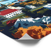 Reykjavík Island Reisen Vintag Poster (Ecke)