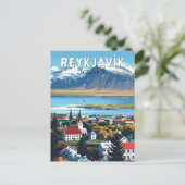 Reykjavík Island Reisen Vintag Postkarte (Stehend Vorderseite)