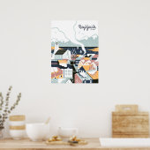 Reykjavik, Island, Reiseplakat Poster (Küche)