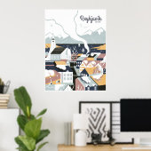 Reykjavik, Island, Reiseplakat Poster (Heimbüro)