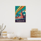 Reykjavik, Island, Reiseplakat Poster (Küche)