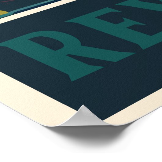 Reykjavik, Island, Reiseplakat Poster (Ecke)