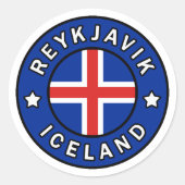 Reykjavik Island Runder Aufkleber (Vorderseite)