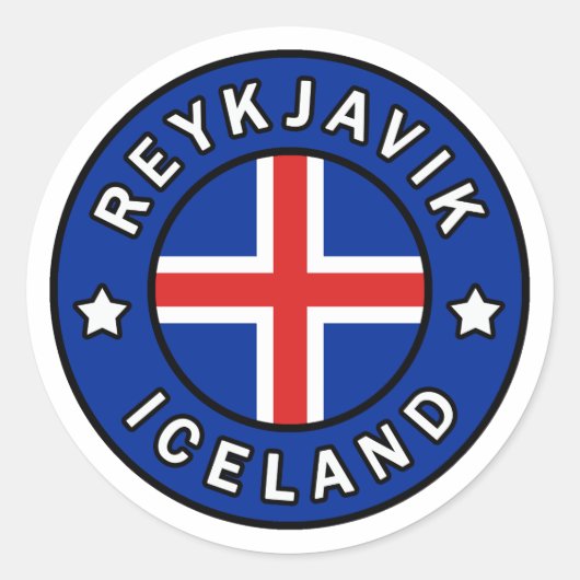 Reykjavik Island Runder Aufkleber (Vorderseite)
