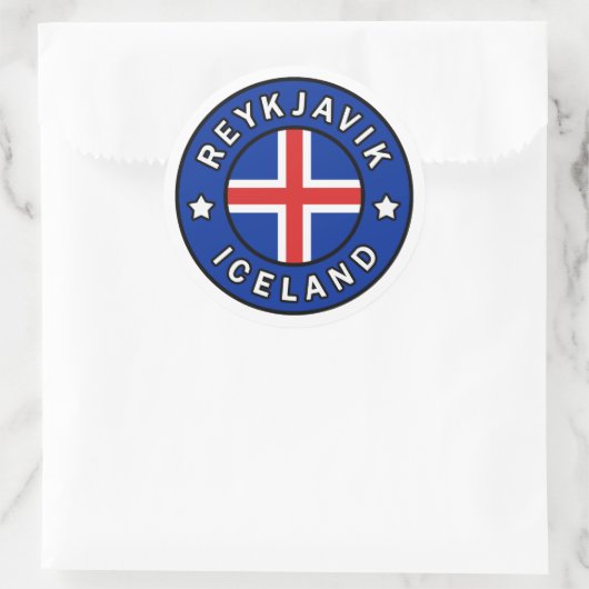 Reykjavik Island Runder Aufkleber (Tasche)