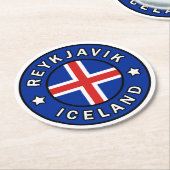 Reykjavik Island Runder Pappuntersetzer (Angewinkelt)