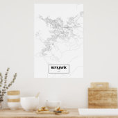 Reykjavik, Island (schwarz auf weiß) Poster (Küche)