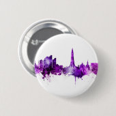 Reykjavik Island Skyline Lila Button (Vorne & Hinten)
