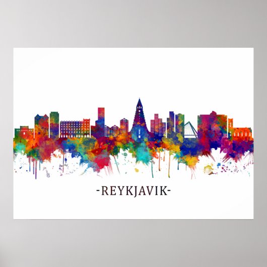 Reykjavik Island Skyline Poster (Vorne)