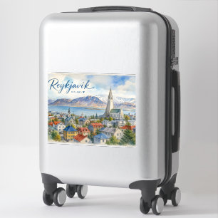 Reykjavik Island Souvenir Wasserfarbe  Aufkleber