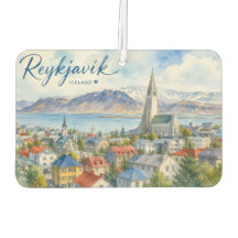 Reykjavik Island Souvenir Wasserfarbe 