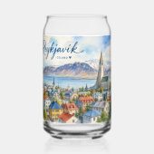Reykjavik Island Souvenir Wasserfarbe Dosenglas (Rückseite)