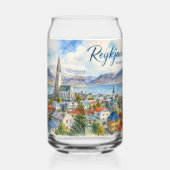 Reykjavik Island Souvenir Wasserfarbe Dosenglas (Links)