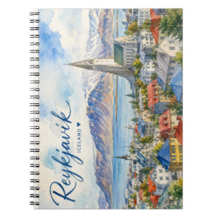 Reykjavik Island Souvenir Wasserfarbe Notizblock