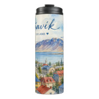 Reykjavik Island Souvenir Wasserfarbe