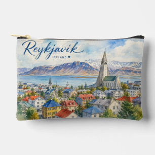 Reykjavik Island Souvenir Wasserfarbe Zubehörtasche
