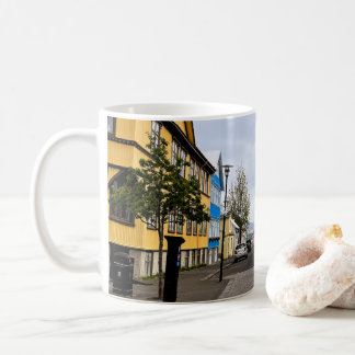 Reykjavik Island Street Scene Mountain Foto Kaffeetasse