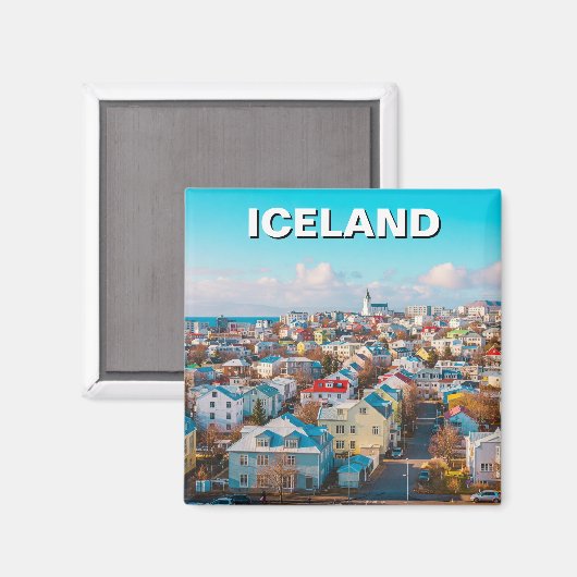 Reykjavík Island Travel Magnet (Vorderseite/Rückseite)