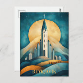 Reykjavik Island Travel Postkarte (Vorne/Hinten)