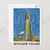 Reykjavík Island Travel Postkarte (Vorne/Hinten)