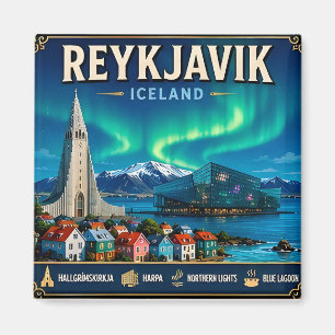 🧲 Reykjavik Island Urlaubserinnerung Für Reisende Magnet