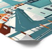 Reykjavik Island Vintag Berühmter Reiseort Poster (Ecke)