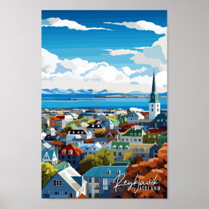 Reykjavik Island Vintage Poster