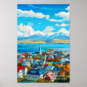 Reykjavik Island Vintage Poster