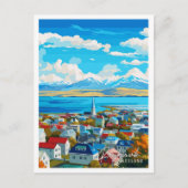 Reykjavik Island Vintage Postkarte (Vorderseite)