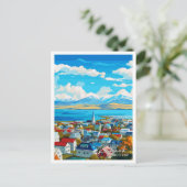 Reykjavik Island Vintage Postkarte (Stehend Vorderseite)