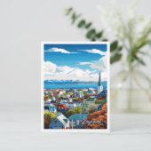 Reykjavik Island Vintage Postkarte (Stehend Vorderseite)