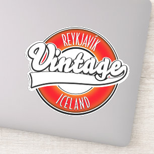 Reykjavík Island Vitnage-Logo Aufkleber