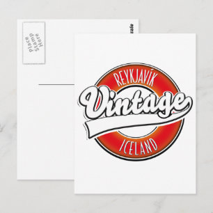 Reykjavík Island Vitnage-Logo Postkarte
