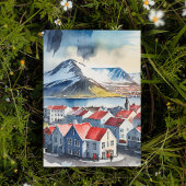 Reykjavik Island Wasserfarben-Postkarte Einladung