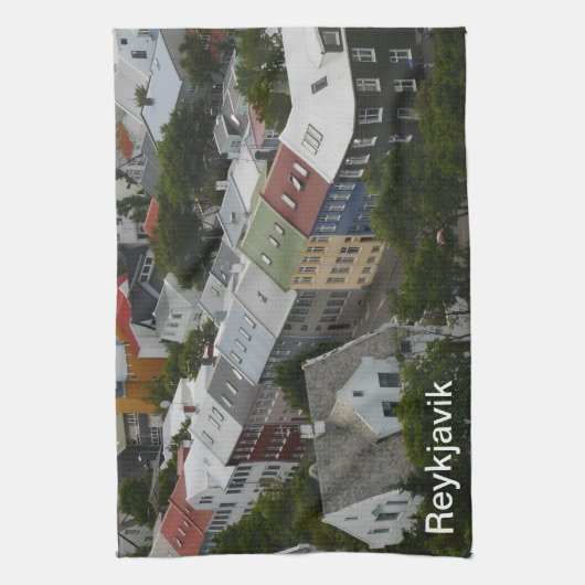 Reykjavik Isländische Teetücher Geschirrtuch (Vertikal)