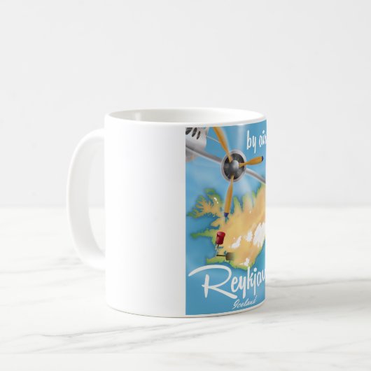 Reykjavik, isländisches Reiseplakat Kaffeetasse (Vorderseite Links)