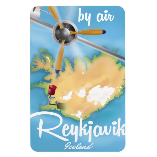 Reykjavik, isländisches Reiseplakat Magnet (Vertikal)
