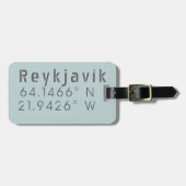 Reykjavik Latitude & Longitude Gepäckanhänger (Vorderseite horizontal)