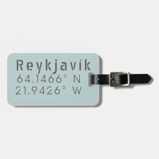 Reykjavik Latitude & Longitude Gepäckanhänger (Vorderseite horizontal)