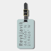 Reykjavik Latitude & Longitude Gepäckanhänger (Vorderseite vertikal)