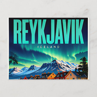 ❄️ Reykjavik Moderner Nordischer Stadtstil ❄️ Postkarte