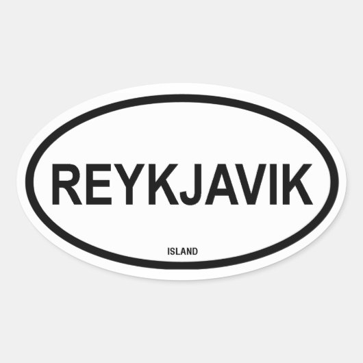 REYKJAVIK OVALER AUFKLEBER (Vorderseite)