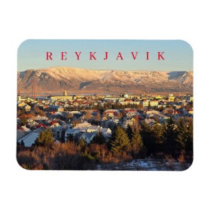 Reykjavik Panoramablick Kühlschrankmagnet Magnet