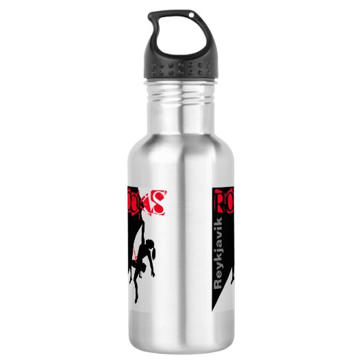 Reykjavik Rocks Edelstahlflasche (Rückseite)