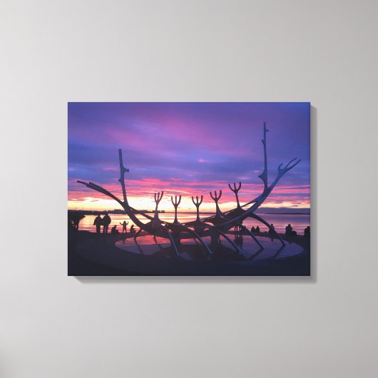 Reykjavik Sonnenuntergang Leinwand #3 (Vorderseite)