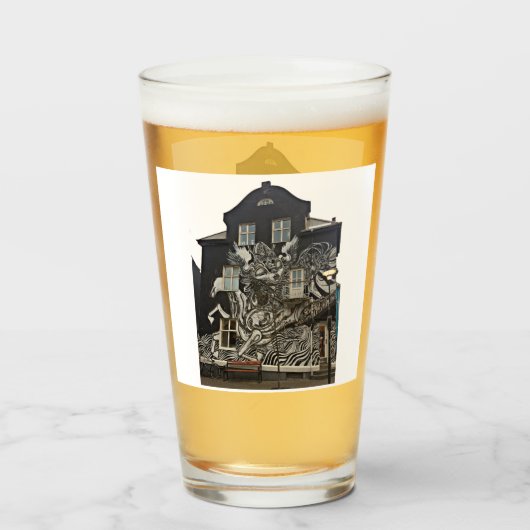 Reykjavik Street Art Glas (Vorne (Gefüllt))